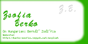 zsofia berko business card